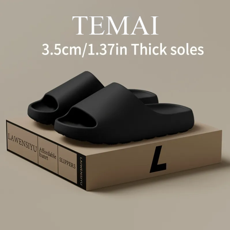 TEMAI EVA Men's Slipper Bedroom Inside And Outside Wear Resistant Thick Soled Non Slip Bathroom Lightweight Slippers For Female Neutral