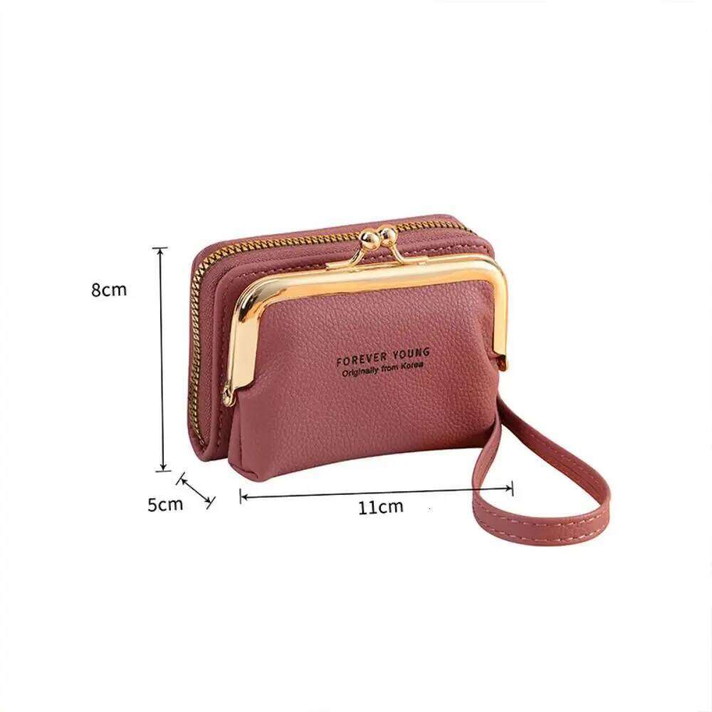 Fashion PU Leather Short Multi-Cards Waterproof Coin Purse Zipper Hasp Slim Small Wallet Women Girls Y260206