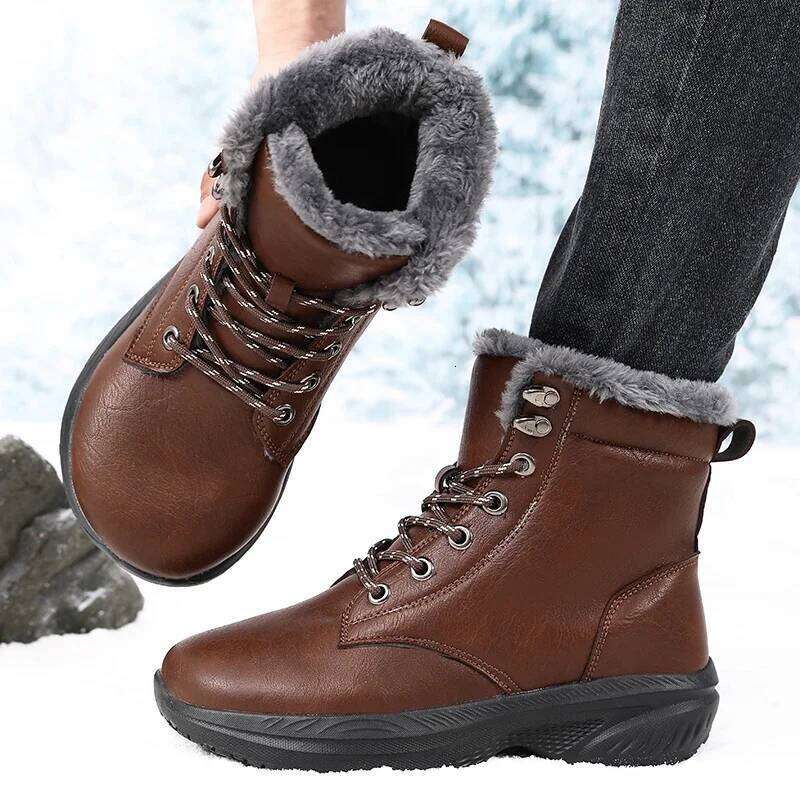 Barefoot for Keep Warm Waterproof Winter Shoes Latest 2025 Fashion Design Non Slip Platform Snow Boots Men