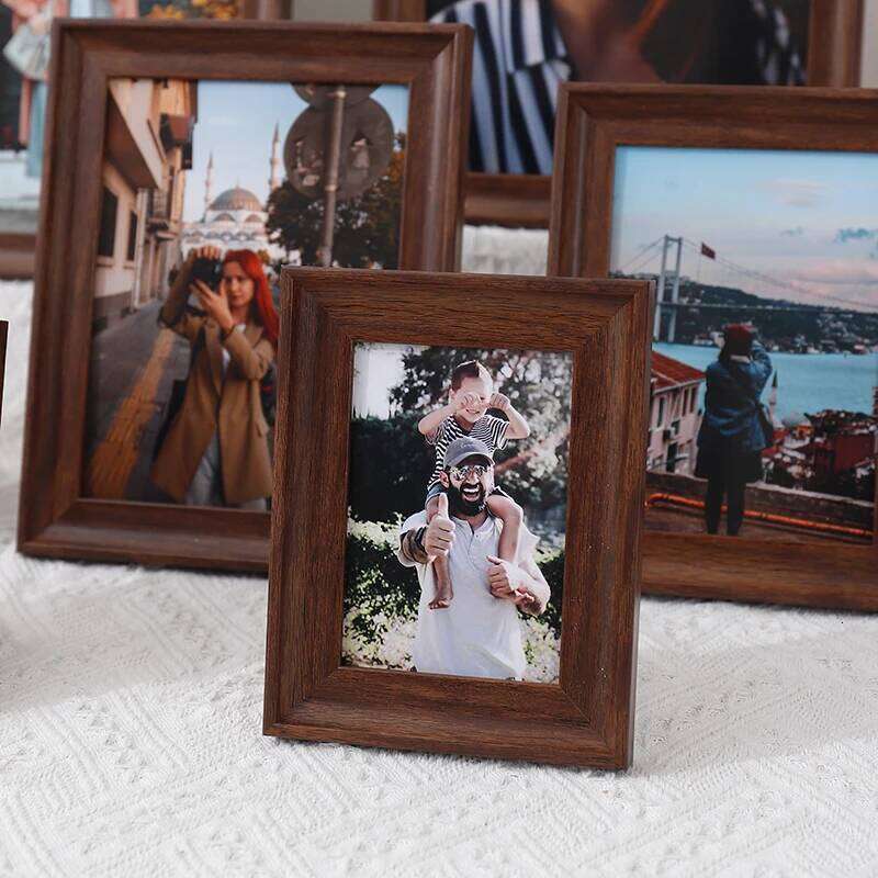 1pc deep walnut color plastic Nordic retro personality small table 4 "5" 6 "7" 8 10 "A4 photo frame S260205