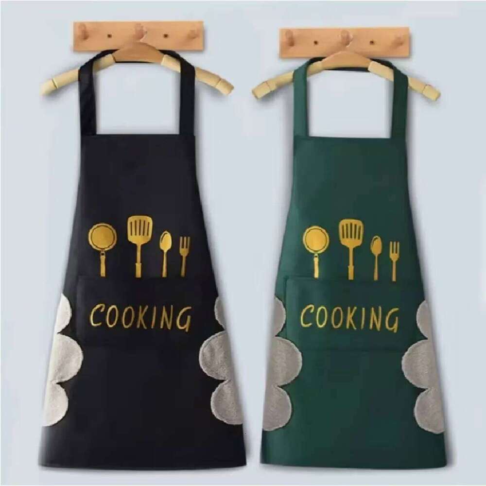 Waterproof Oil Proof Breathable Kitchen with Pocket Unisex Adjustable Cooking Print Design Smock for Men Women Apron 1PC S260205
