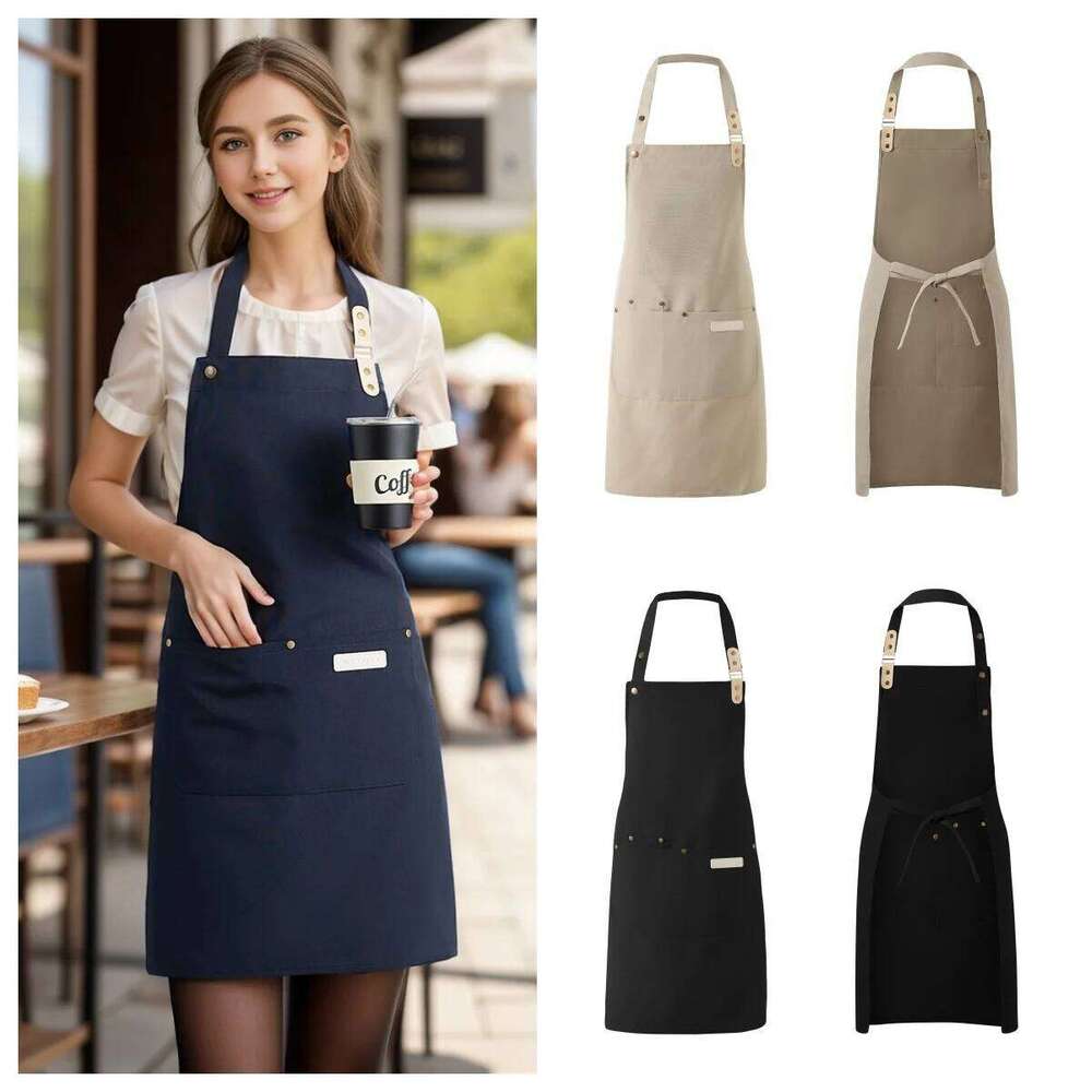 1 Piece Chef Apron Unisex Waterproof Canvas Durable for Restaurant Hotel Baking Beauty Salon Nail Art Kitchen Cooking S260205 76b