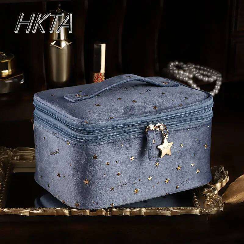 Lolita Embroidery Portable Makeup Women Large Capacity Printing Pink Cosmetic Organizer Bags Ladies Cute Storage Bag Girls Y260206