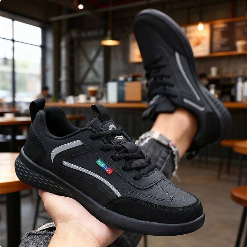 Shoes for Lace Up Footwear Vulcanized Men Four Seasons Versatile Stylish Men's Shoe Waterproof Casual Comfortable Sneaker