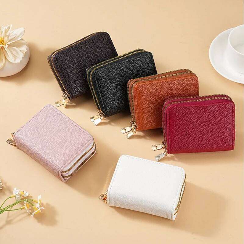 New Women's Multi Wallet Double Zipper Clutch Casual PU Money Large Capacity Storage Leather Card Bag Purse Y260206