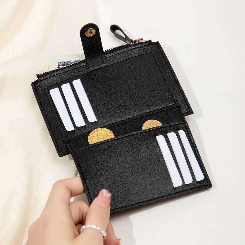 Minimalist and Fashionable Short Bag, Ultra-thin Mini PU Leather Zero Wallet, Women's Credit Card Holder Wallet Y260206
