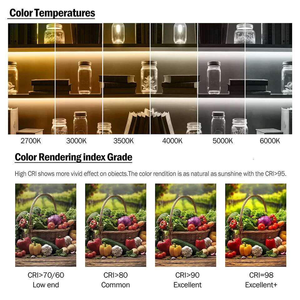 LED Strip Light RA98 5mm 8mm PCB 5m 10m 24V 2835 120 240 LEDs Flexible Adhesive Tape 2700K 3000K 3500K 4000K 5000K 6000K Decor Z260206