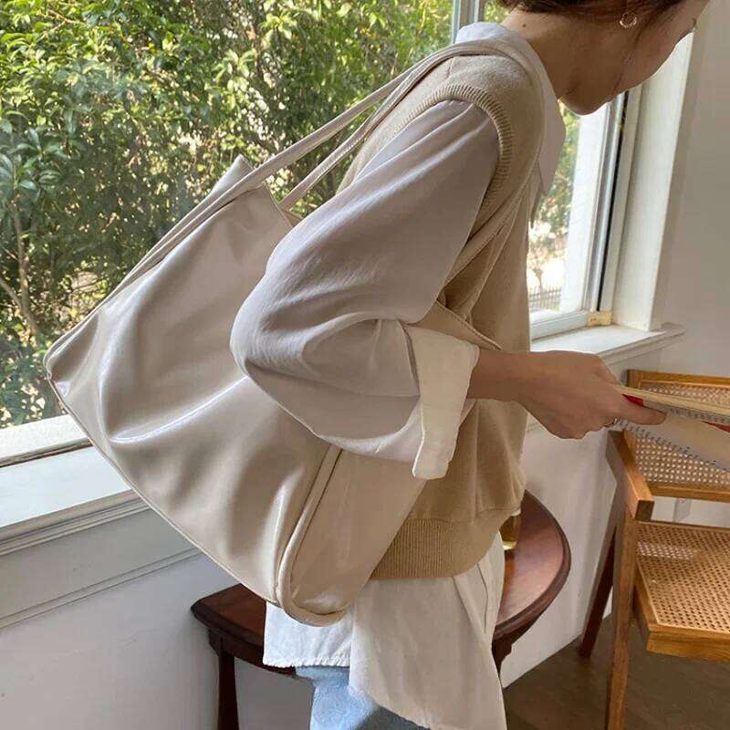 Portable Texture Tote Bag for Women, Shoulder Underarm Commuting Bag, Large Capacity, Niche Design, Autumn Winter Handbags Y260205