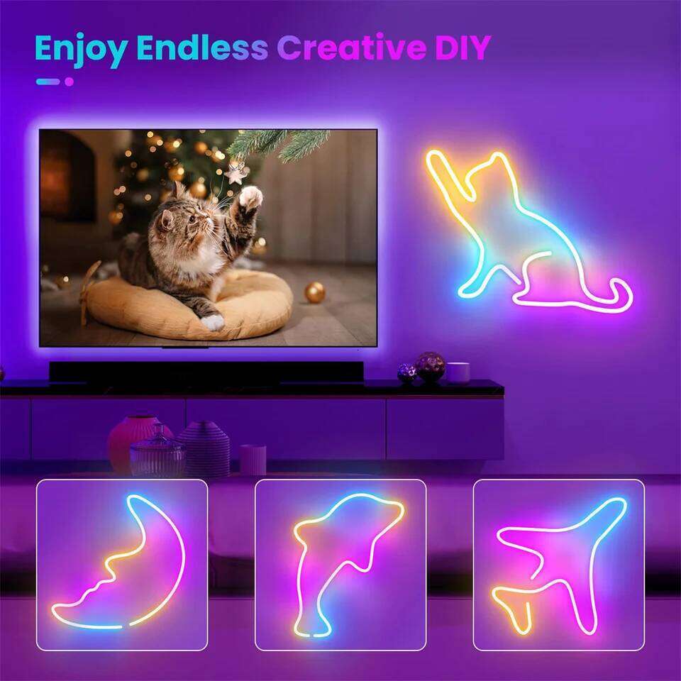 5V Flexible USB Dreamcolor Chasing RGBIC Rope Light Bluetooth Neon LED Strip Lights with Music Sync Z260206