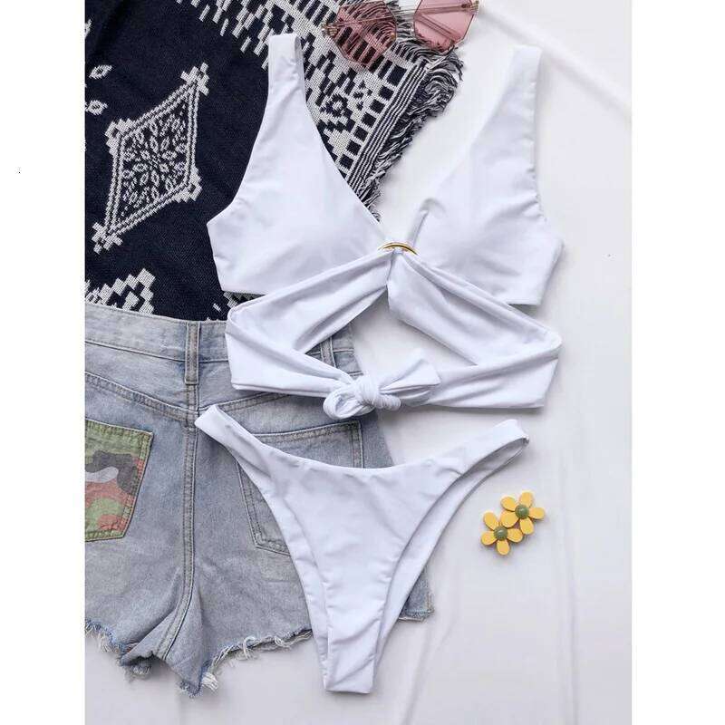 Push Up 2024 Sexy Set Women Swimwear Bathing Female Swimming Suit Bandage Swimsuit Thong Bikini XJ260206