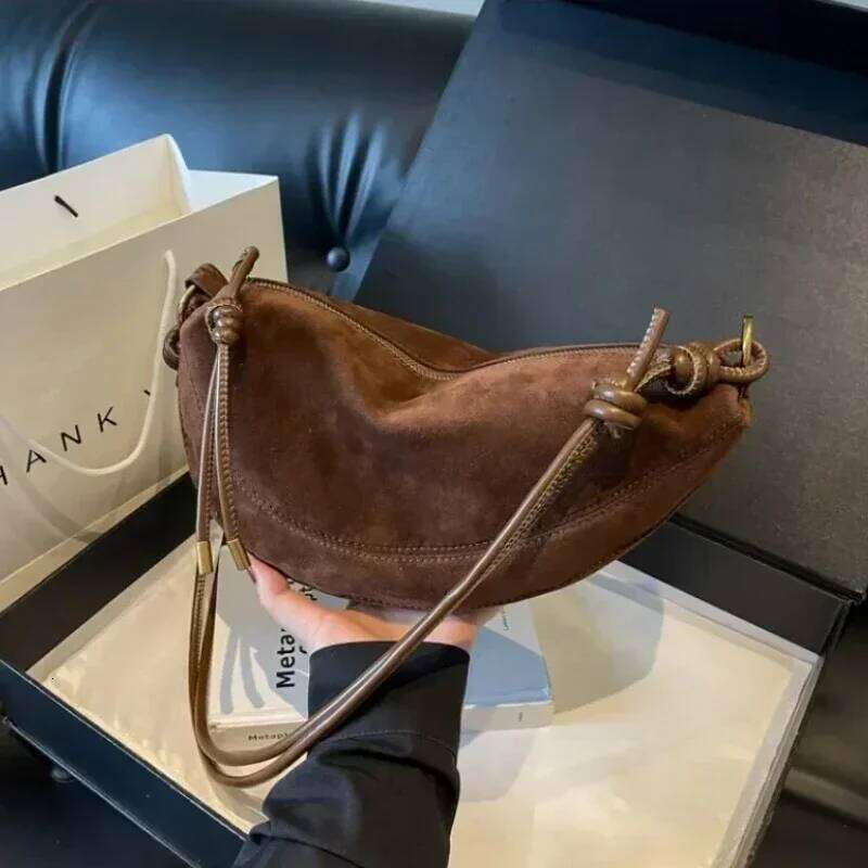 Faux Super Popular Niche Suede Shoulder Bag for Women 2026 Hot Sale Single Crossbody Underarm Dumpling Sweet Bags Y260205