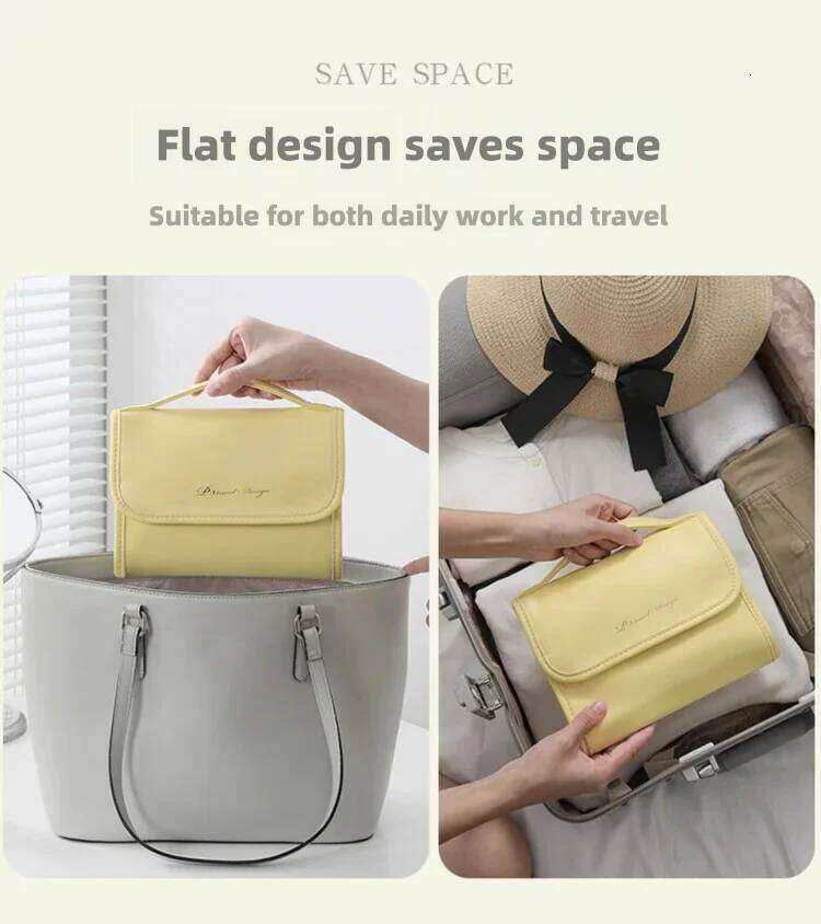 Portable Makeup with 3 Detachable Clear Pouches Large Capacity Toiletry Organizer Waterproof Travel Cosmetic Bag for Women Y260206