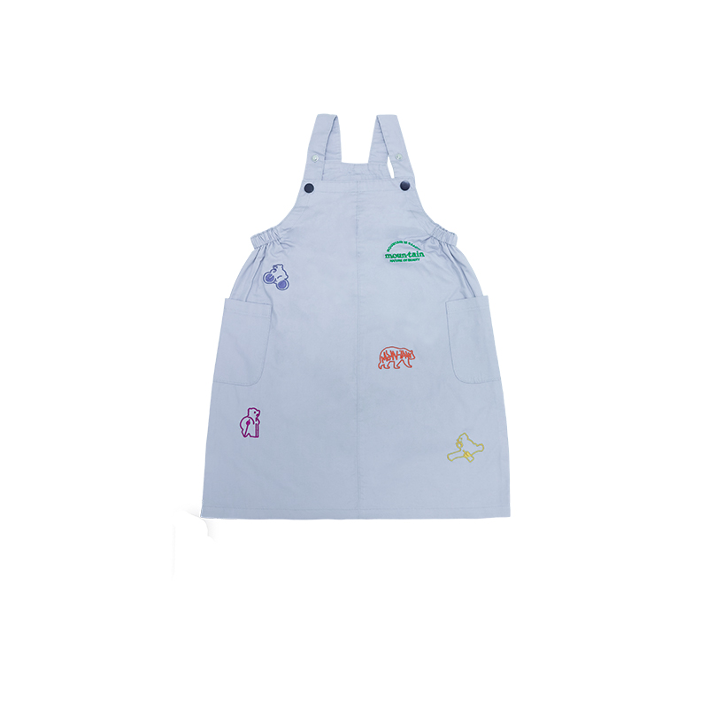 Skirts Kids Kids Mountain Style Cartoon Embroidered Overall Dress Adjustable Strap Outdoor Casual Dress for Girls 26AG3181
