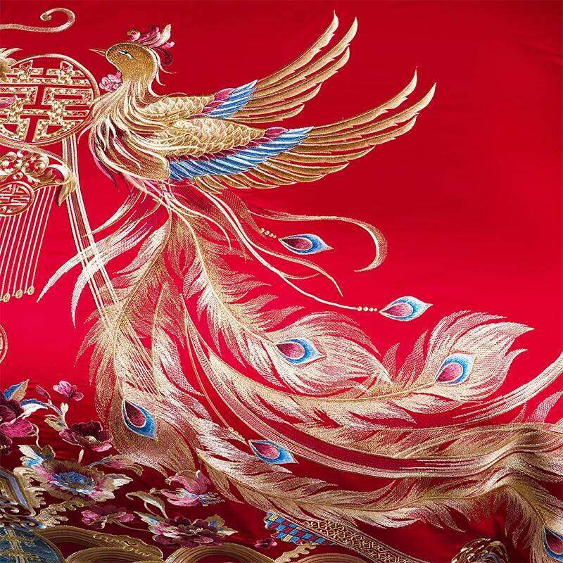 6Pcs Luxury Chinese Dragon Phoenix Embroidery With Tassel Wedding Bedding Set 100% Cotton Duvet Cover Bed Sheet Pillowcases XJ251225