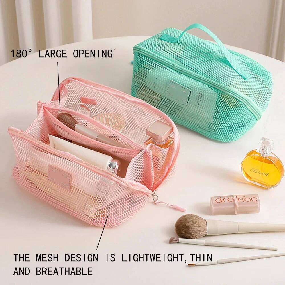 Portable Travel Toiletry Storage Women Organizer Bag Mesh Bags Large Capacity Tote Skincare Makeup Case Y260206