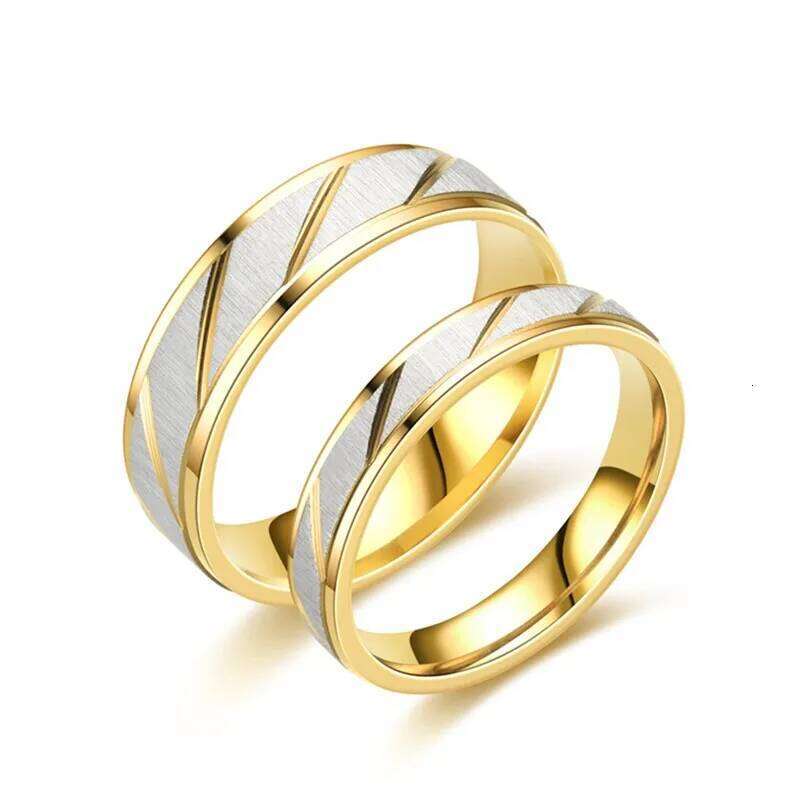 Stainless Steel Diagonal Stripe Couple Rings Wedding Promise Band for Women Men Size 5-13 W260206