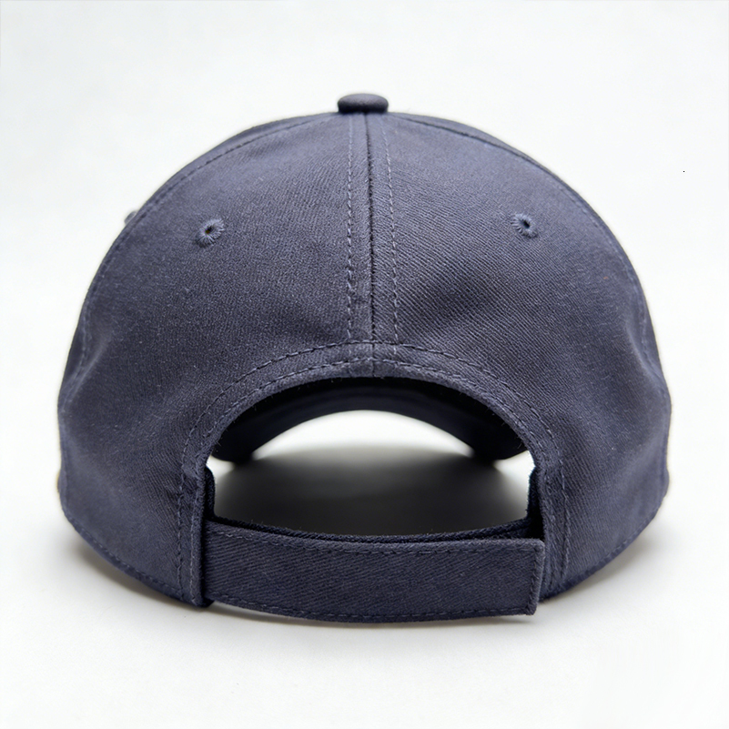 Men's Women's Navy Blue Metal Badge Cap Adjustable Curved Brim Casual Business Hat