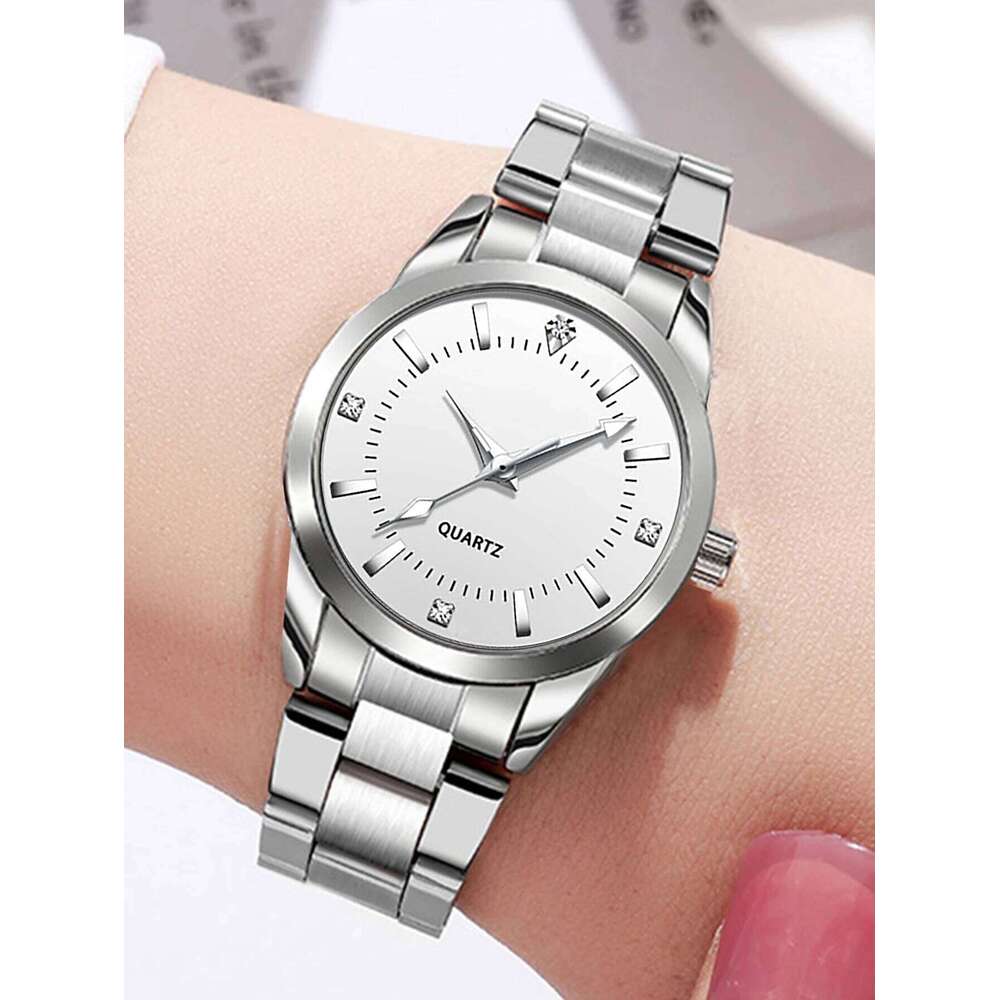 Ladies Fashionable Compact Stainless Steel Quartz Ideal Mother's Day Gift Watch No Box Included Z260206