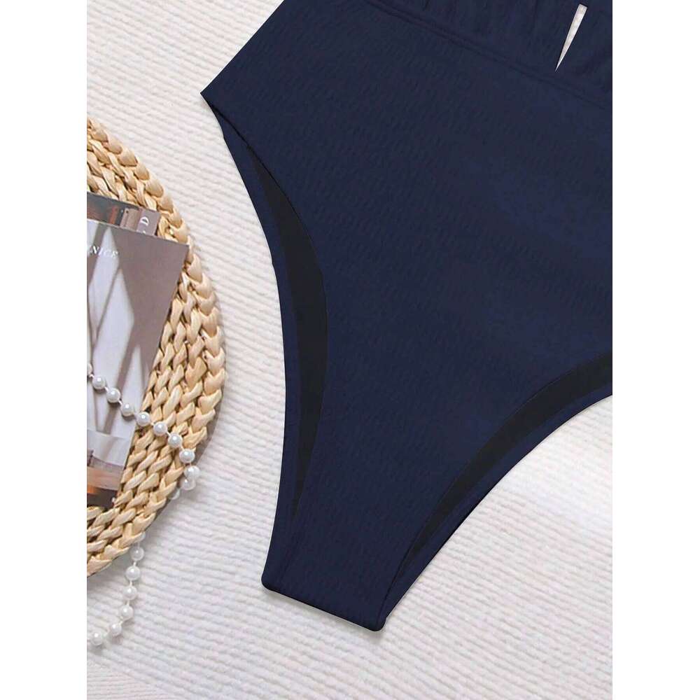 Sexy black one piece v-neck bikinis bodysuit swimsuit swimwear high waist bathing suit Beachwear biquini XJ260206