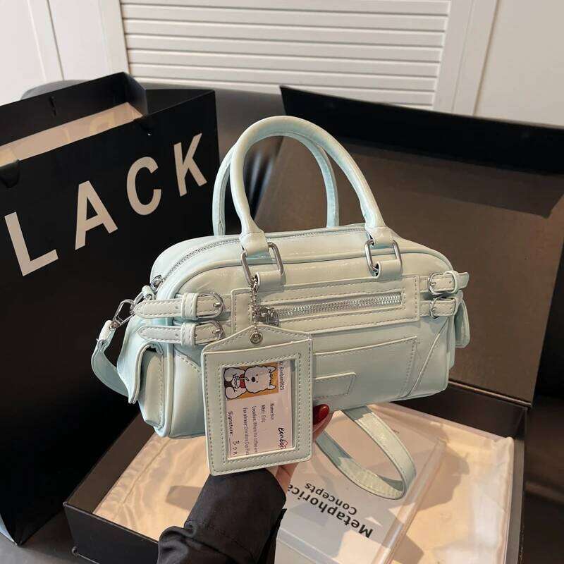 Stylish Design Glossy PU Sqeare Shoulder & Crossbody Bags Solid Zipper Hot Trendy Designer Style Handbags for Women 2025 New Y260205