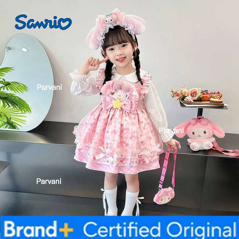 Sanrio Cinnamoroll Girls' Long-sleeved Princess Dress Baby's autumn Lolita Children's cartoon cute and sweet puffy dress H260206 - view 5