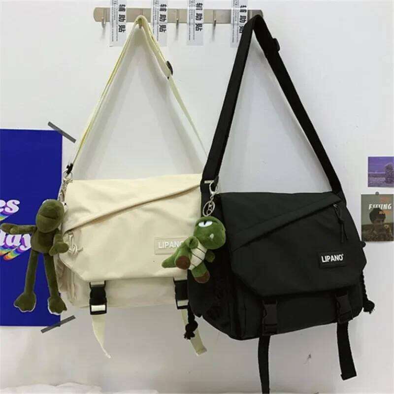 Youth Fashion Nylon Crossbody for Women Handbags Shoulder Large Capacity Solid Canvas Messenger Bag Girls School Bags XJ260129