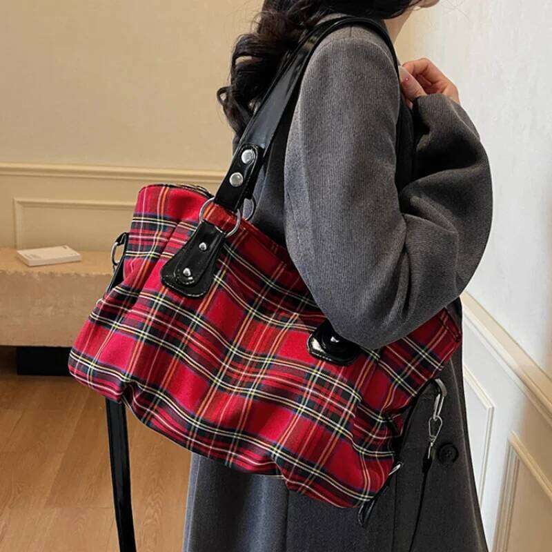 Cross-Border Motorcycle New Casual Women's Tote Large Capacity Can Be Crossbody Handheld Class Bag Y260205