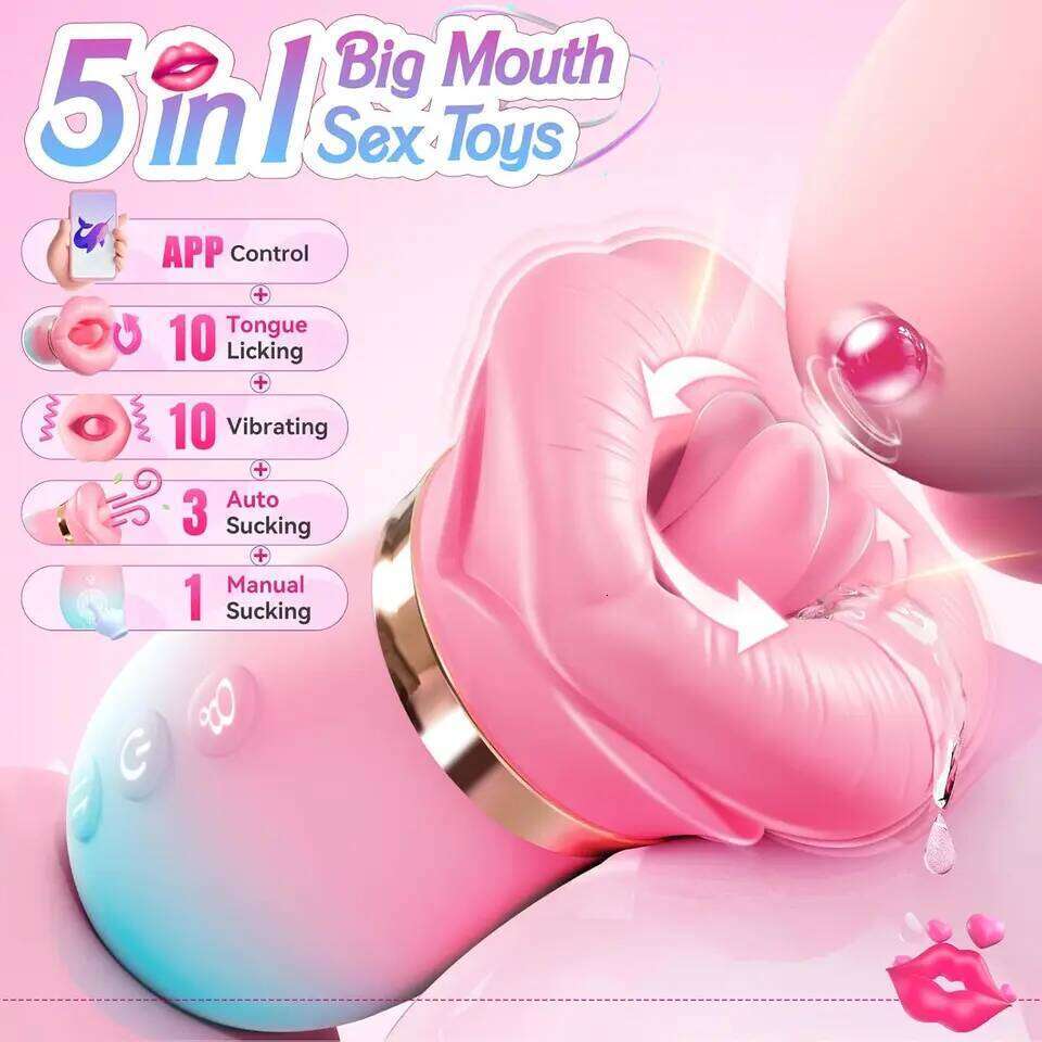 Sucking Vibrator Tongue Licking Sucker Female Oral Clitoris Nipple Stimulator APP Control Vibrating Vacuum Sex Toys for Couples 26L0206