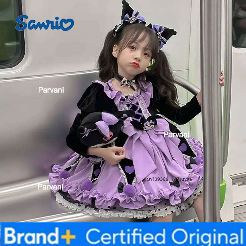 Sanrio Kawaii Kuromi Children Lolita Cosplay Princess Anime Girls High-Quality Purple Dress Puffy Skirt Cute Halloween Gift H260206 - view 4