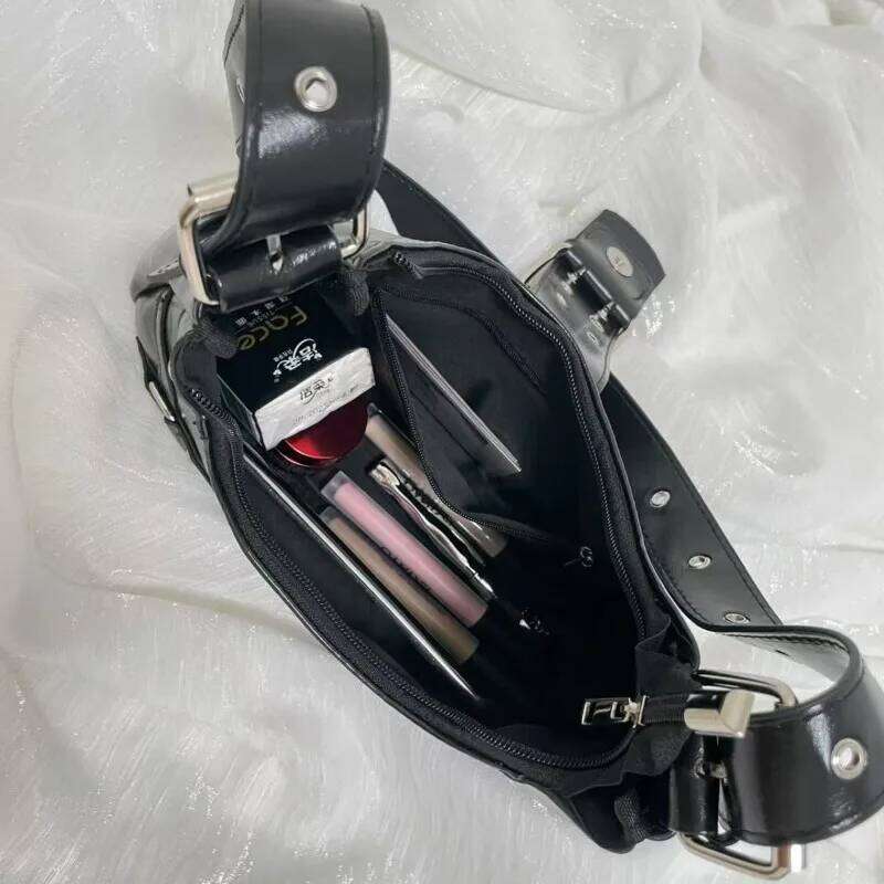 Fashion Rivet Design Saddle Shoulder Bags for Women Versatile Ladies Underarm Handbags Purse Casual Cool Hot Girls Crossbody Bag Y260205