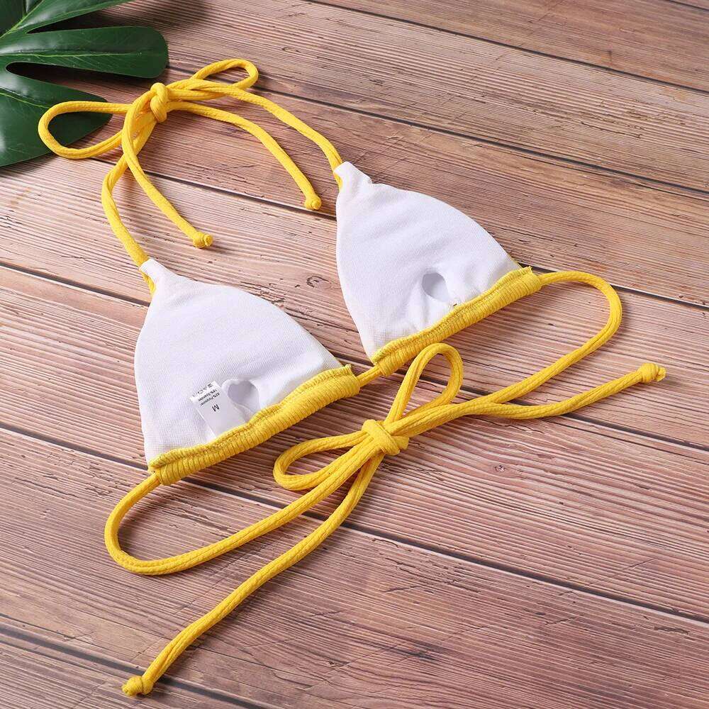 Women's Sexy High Cut Bathing Suit, Female Swimsuit, Swimwear, Bandage Bikini Set, Beach Wear, 4 Colors, 2020 Z260206