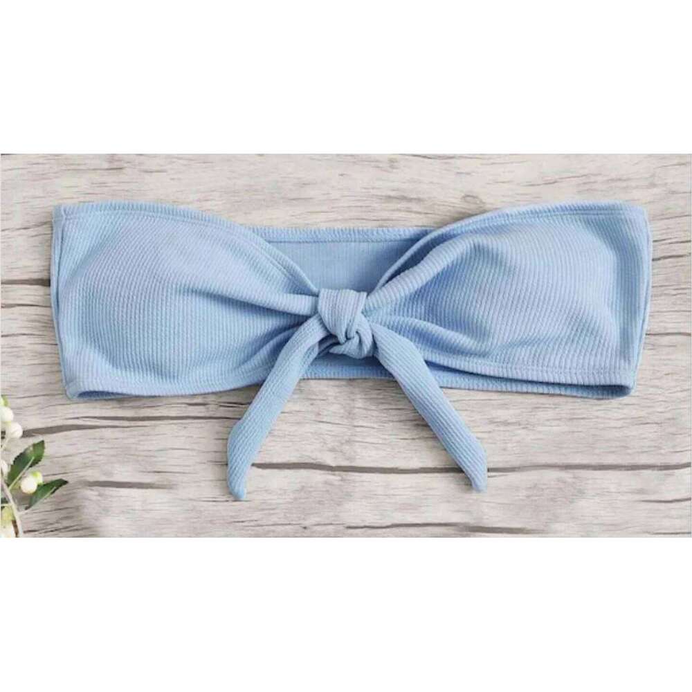 Women's Sexy Tube Top Bow Split Bikini Swimsuit Swim Trunks Swimming Suit for Women Z260206