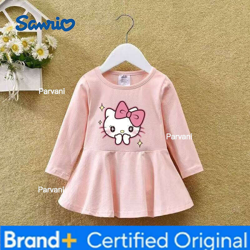 Sanrio Autumn Baby Girls Clothes Kid Long Sleeves Hello Kitty Dress Children Sweet Cartoon Printed Dresses Princess Outfits H2602061 - view 5