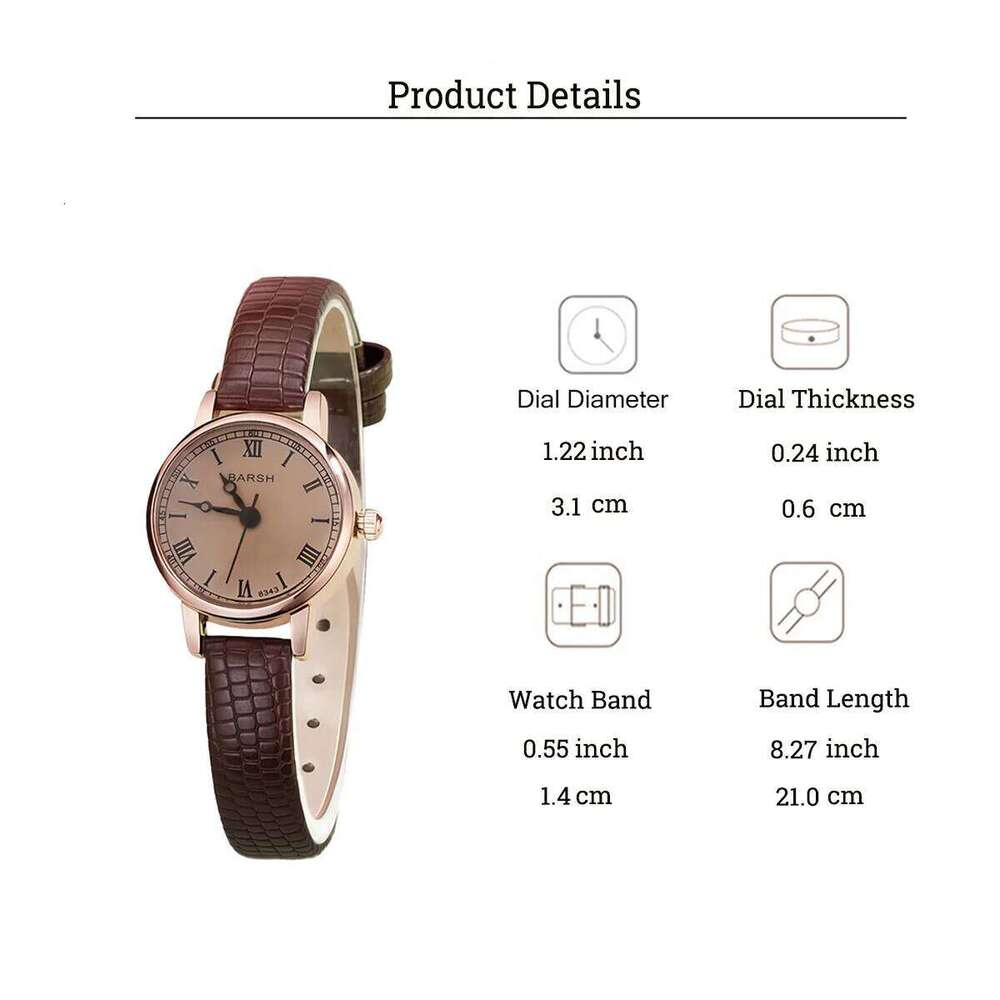 Fashion Retro Simple Leather Watch with Round Dial Quartz Women, Suitable for Everyday Wear, Christmas Gift Z260206
