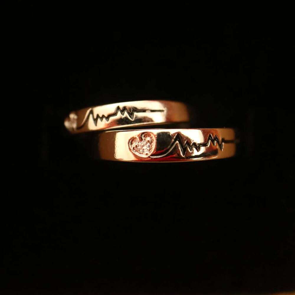 1pair 925 Sterling Silver Rings For Women Men Romantic adjustable ring set bague femme Wedding couple rings for lovers W260206