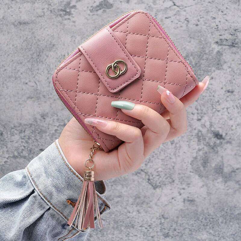 New Women's Short Wallet, Premium Minimalist Large Capacity Purse with Tassel Y260206
