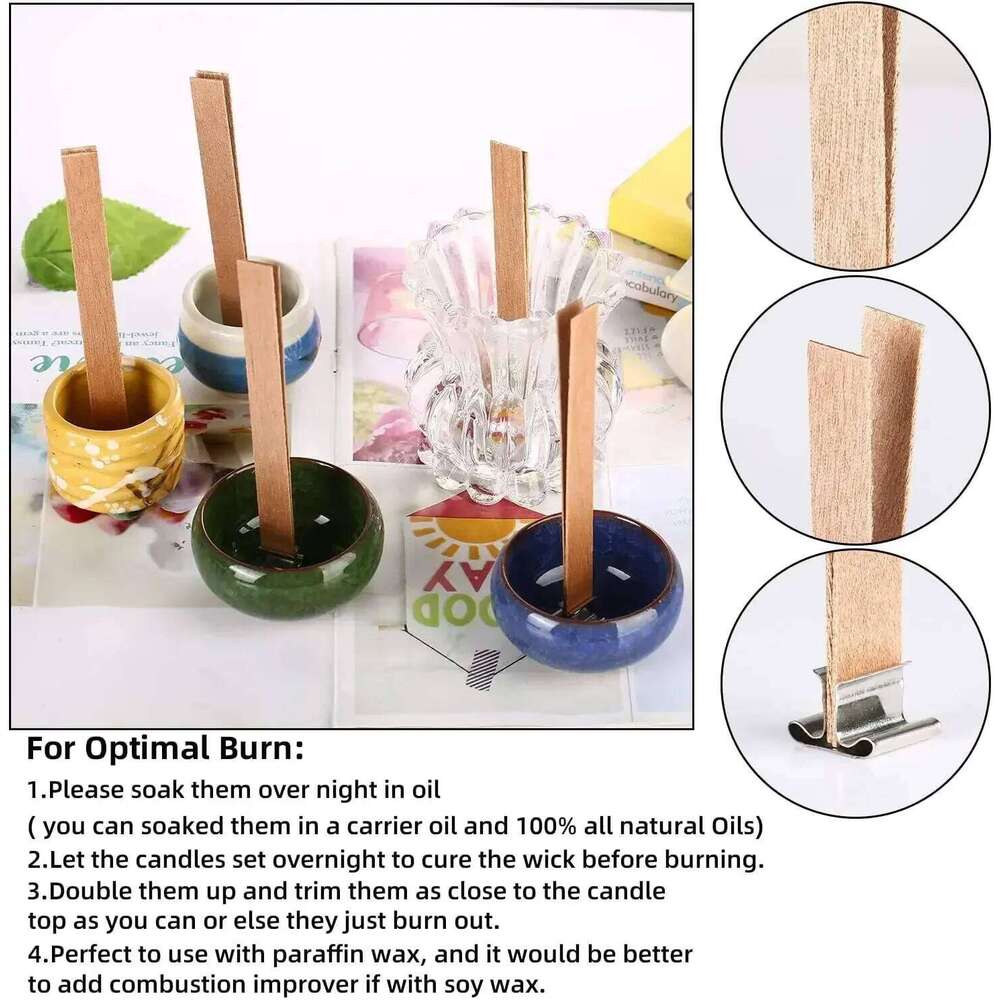 Wood Soy DIY Kit Handcrafted Aromatic Candles with Single Wick Design Paraffin Candle Instructions S260205