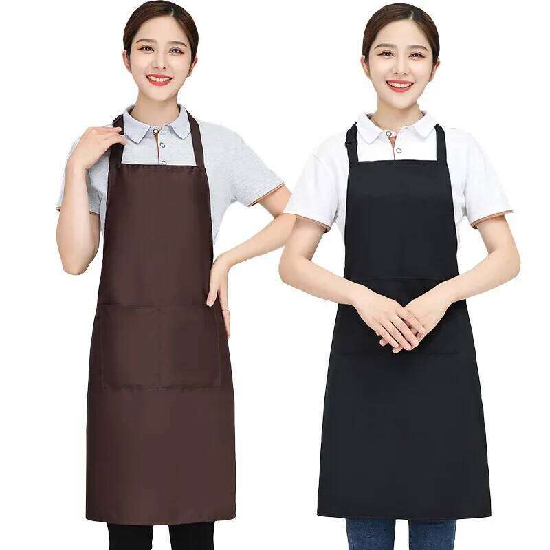 Customizable White Black Customize Logo Personalized Apron Waterproof For Man Women Cooking Restaurant Waiter Work Clothes S260205