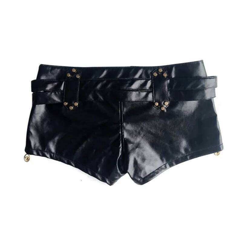 Women Sexy Side Zipper Splicing Ultra Short Shorts Low Waist Leather Belt Mini Trousers Female Slim Hip Lift Three Quarter Pants XJ260206