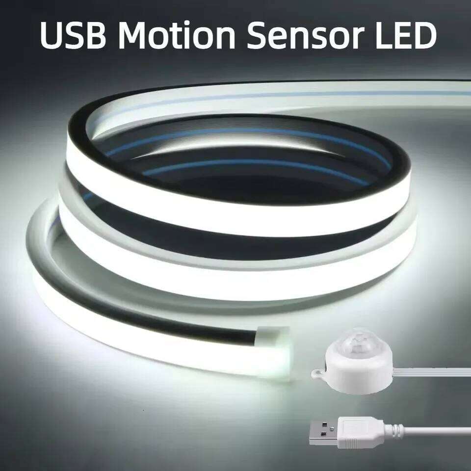 Super Soft Real Silica Gel Neon COB LED Night Lights 320LEDS/M USB Sensor Light Room Decor Under Bed Cabinet Kitchen Motion Lamp Z260206