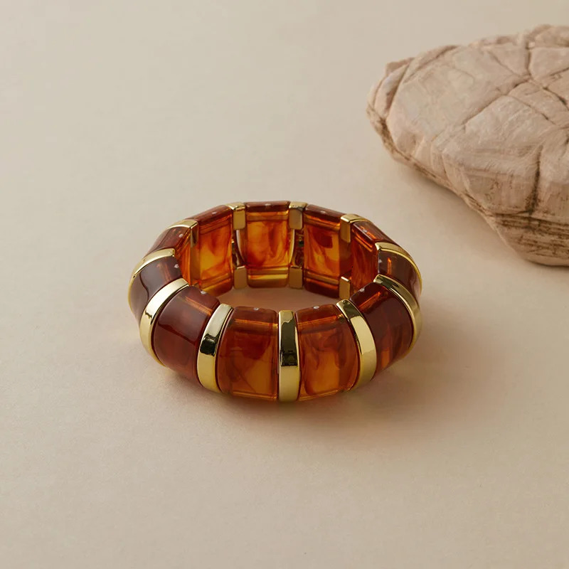 Vintage Punk Acrylic Elastic Rope Thick Wide Bracelet Fashion Charm Bangles 2025 Temperament Jewelry for Women 260120