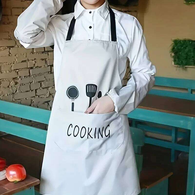 2pcs/Simple Kitchen Apron, Waterproof and Oil-Proof, Cooking Work Clothes, Unisex Sleeveless Apron S260205