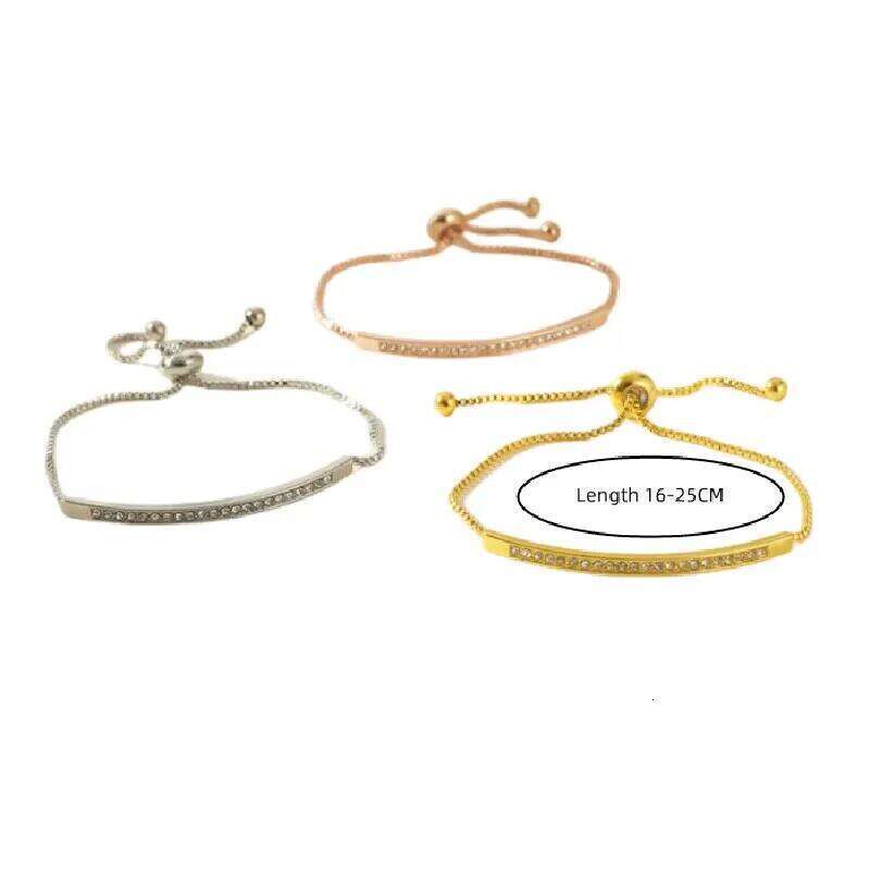 3pcs Bracelets For Women Simple Models Silver-plated Rose Gold-color Each 1 Adjustable Copper Beads Jewelry 26H0206