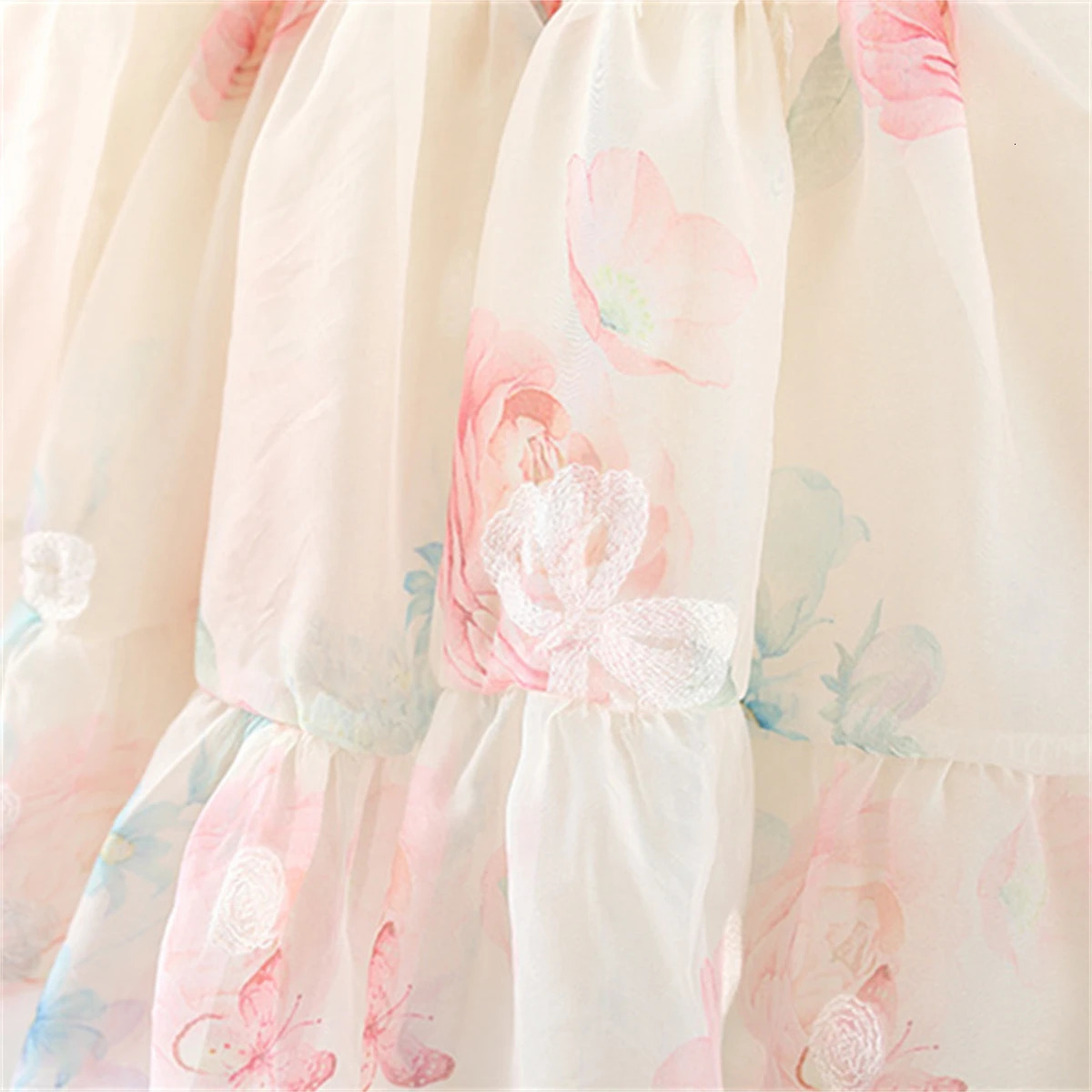 Baby Dresses Summer Sleeveless Flower Wing Girl KidS Dress First Birthday Outfit Princess Flower Fairy Girl Dress 260205