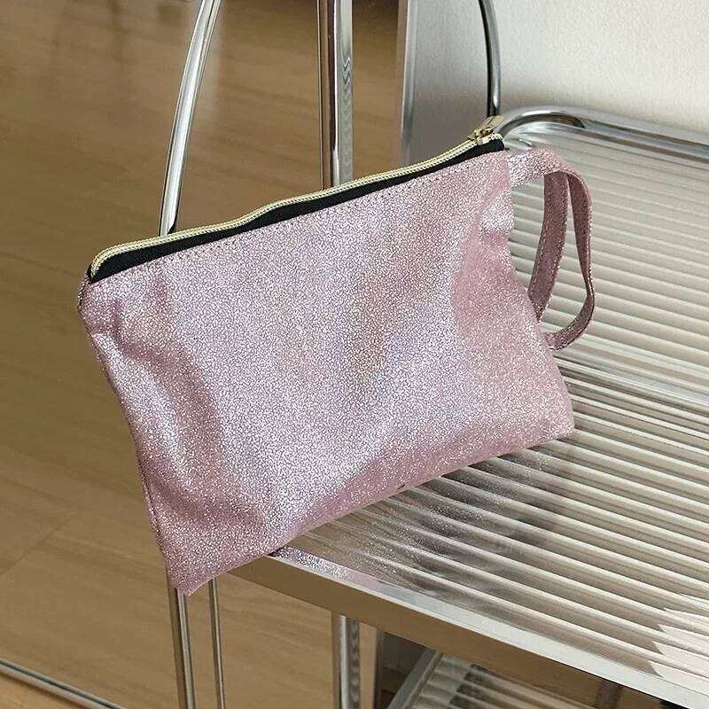 Women New Shiny Sequins Clutch Phone Cosmetic Travel Large Makeup Toiletries Skincare Storage Bag Organizer Pouch Bags Y260206