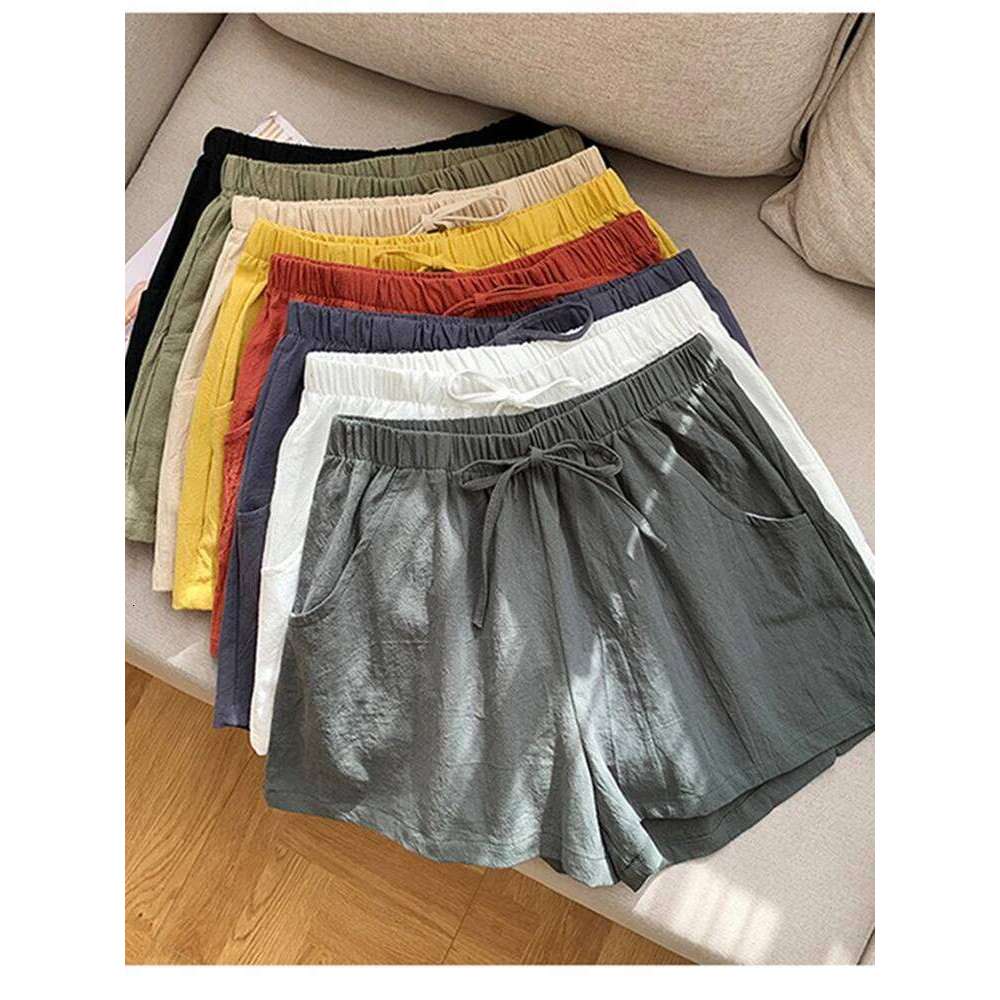 HELIAR Casual Linen Gym Workout High Waisted Ladies Short Women Shorts Sport Femme C260206