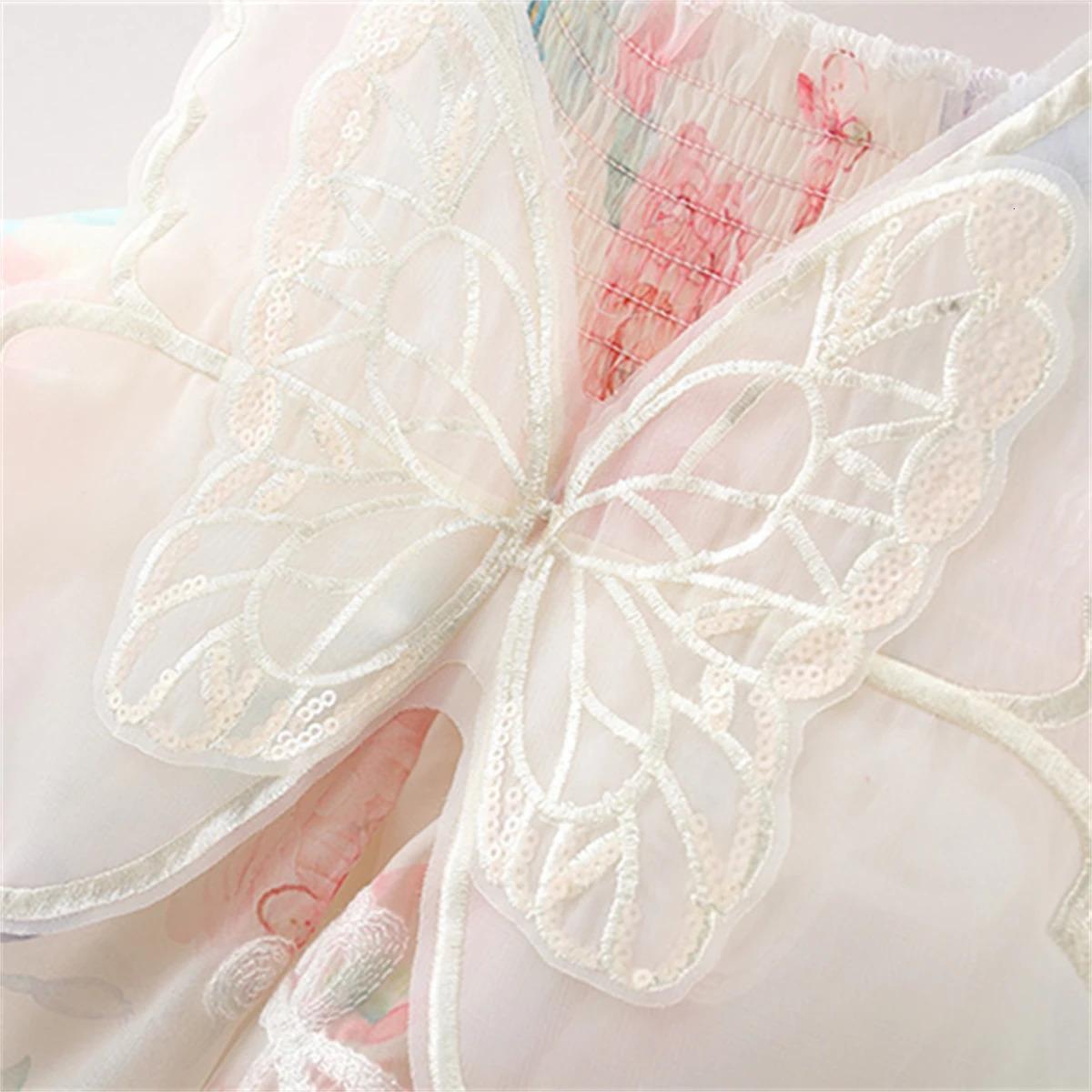 Baby Dresses Summer Sleeveless Flower Wing Girl KidS Dress First Birthday Outfit Princess Flower Fairy Girl Dress 260205