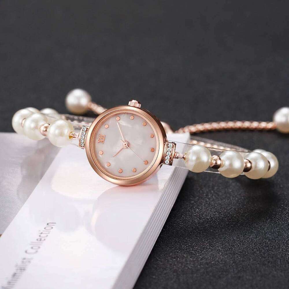 Elegant Pearl Bracelet Band Women Watches Fashion Roma Dial Quartz Wristwatch For Ladies Clock Reloj MujerWithout Box Z260206