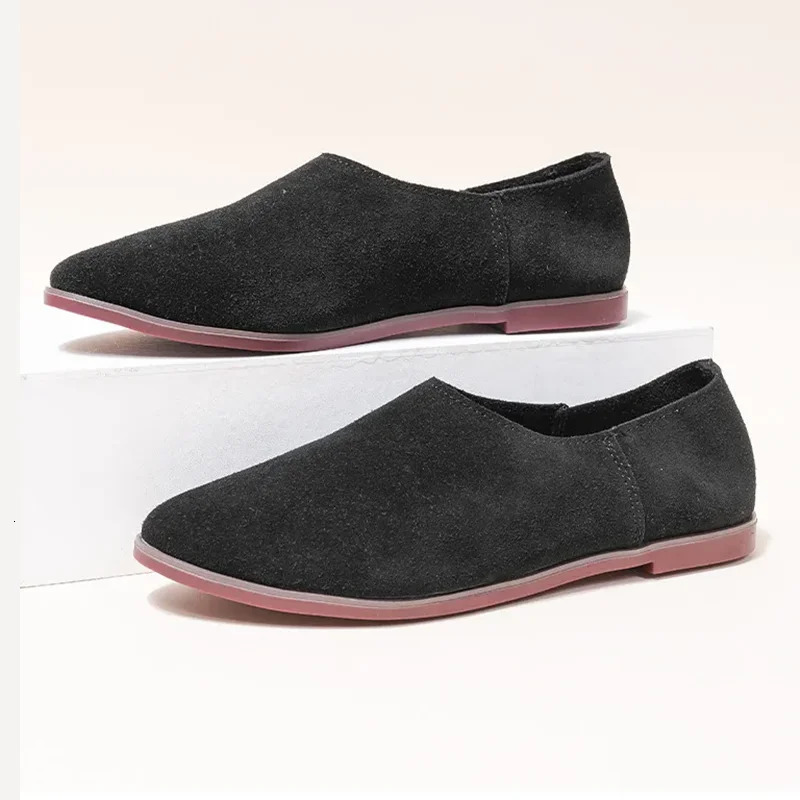 DIMANYU Women Spring Shoes Ballet Flats Slip-on Genuine Leather Large Size 41 42 43 Pointed Toe Womens Loafers 260124