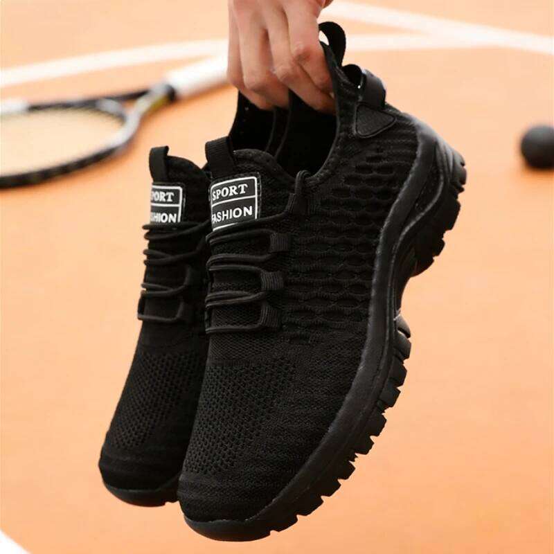 Trendy Yellow Sports Men's Breathable Mesh Sneakers Lightweight Non-Slip Outdoor Running Casual Shoes Fashion Gym Footwear
